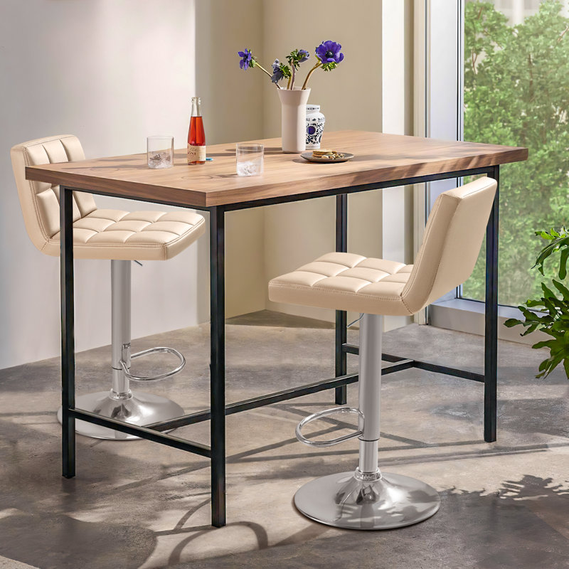 Orren Ellis Renea Swivel Upholstered Adjustable Height Counter Stool